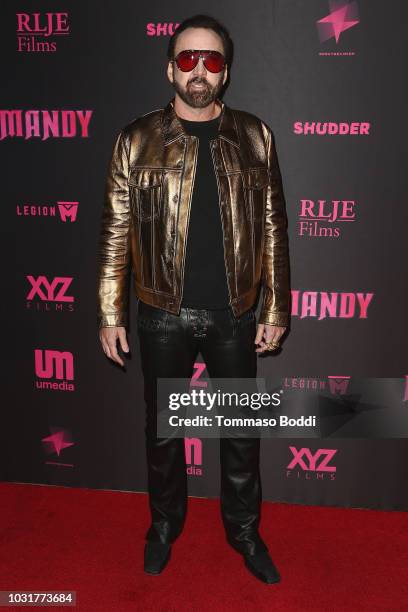 Nicolas Cage attends the Los Angeles Special Screening And Q&A Of "Mandy" At Beyond Fest at the Egyptian Theatre on September 11, 2018 in Hollywood,...