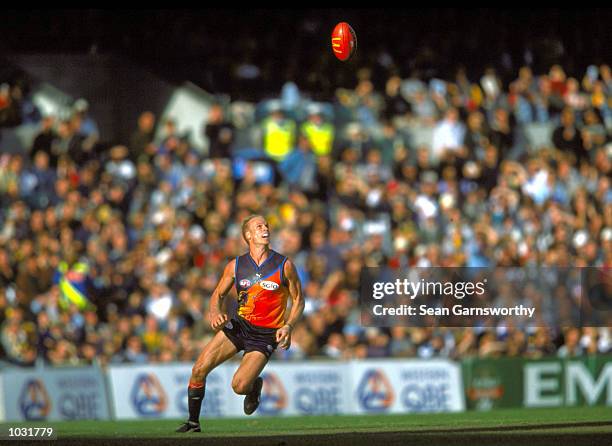 Dean Kemp for West Coast judges the mark in the match between the West Coast Eagles and the Carlton Blues, during round 12 of the AFL season, played...