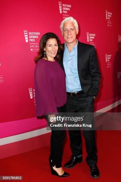 Philippe Brenninkmeyer and Tara Brenninkmeyer attend the Deutscher Gruenderpreis at ZDF Hauptstadtstudio on September 11, 2018 in Berlin, Germany.