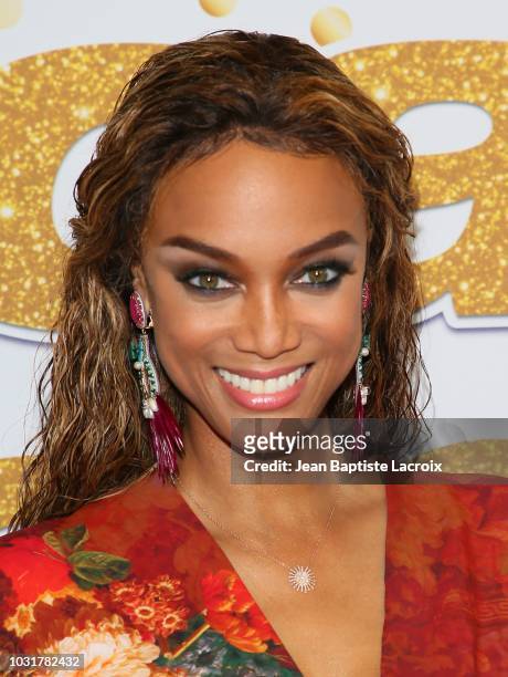 Tyra Banks attends "America's Got Talent" Season 13 Live Show Red Carpet on September 11, 2018 in Los Angeles, California.