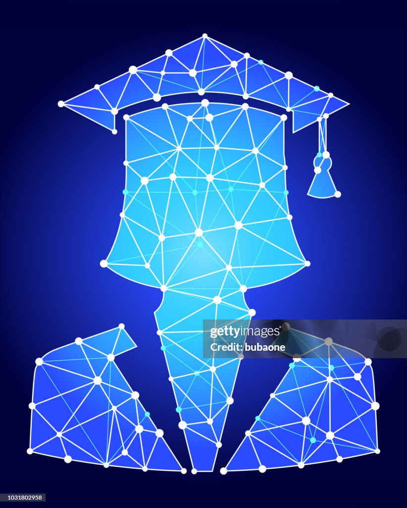 Graduation Blue Triangle Node Vector Pattern High-Res Vector Graphic ...