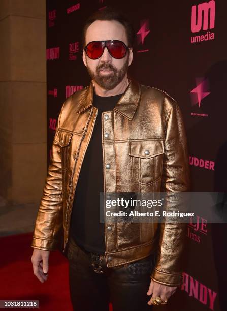 Nicolas Cage attends the Los Angeles Special Screening And Q&A Of "Mandy" At Beyond Fest at the Egyptian Theatre on September 11, 2018 in Hollywood,...