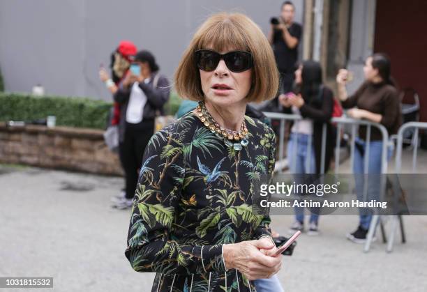 Anna Wintour is seen outside the Coach 1941 show during New York Fashion Week on September 11, 2018 in New York City.