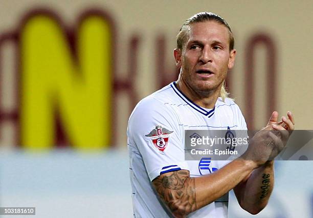 Andriy Voronin of FC Dynamo Moscow reacts during the Russian Football League Championship match between FC Dynamo Moscow and FC Krylia Sovetov Samara...
