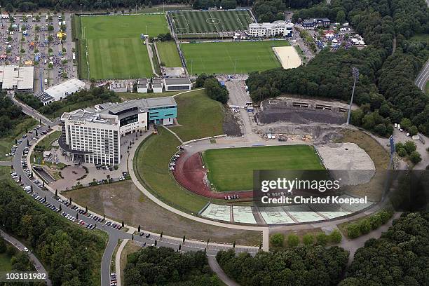 General view of the Park stadium, Schalke headquarter and Medicos during the FC Schalke 04 season opening around the Veltins Arena on July 31, 2010...