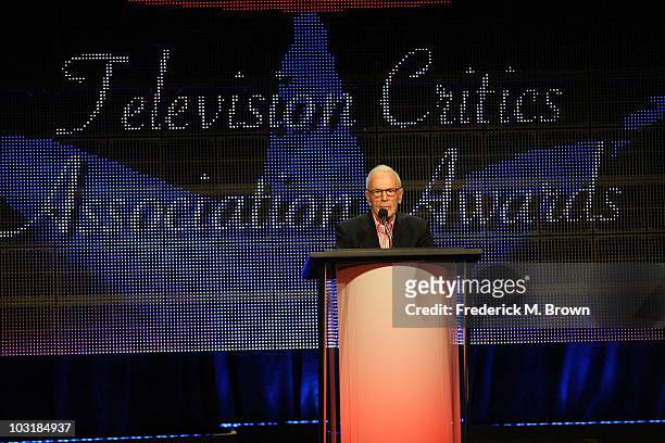 Executive Producer Gene Reynolds accepts the "Heritage Award" for "M*A*S*H" onstage during the 26th Annual Television Critics Association Awards at...