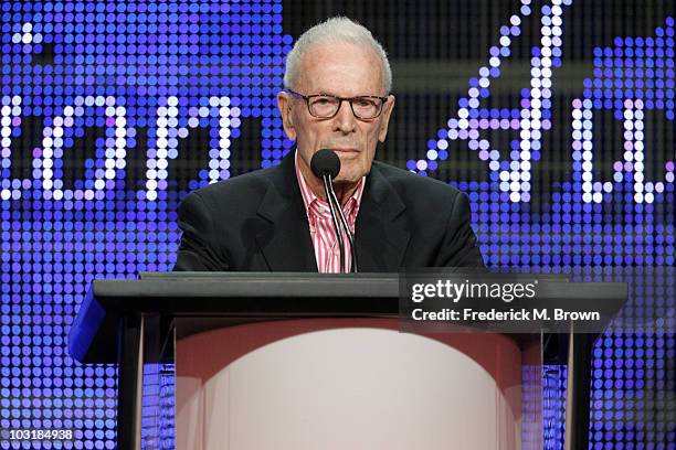 Executive Producer Gene Reynolds accepts the "Heritage Award" for "M*A*S*H" onstage during the 26th Annual Television Critics Association Awards at...