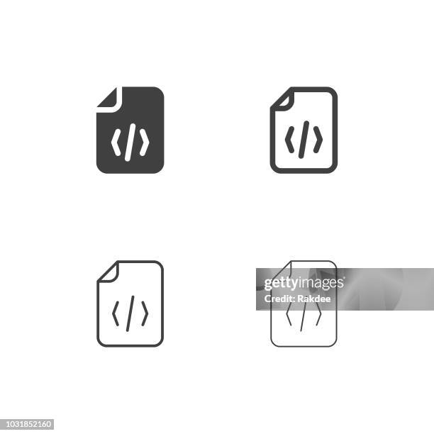 stockillustraties, clipart, cartoons en iconen met source code file icons - multi-serie - scenario