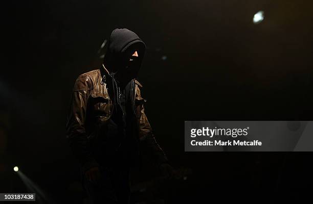 Richard Ashcroft & The United Nations of Sound perform on stage during Day 3 of the Splendour in the Grass music festival at Woodfordia on August 1,...