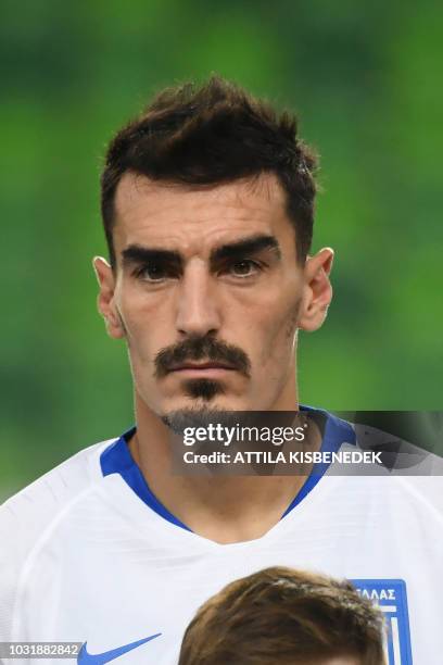 Greece's midfielder Lazaros Christodoulopoulos looks on ahead of the Nations League football match between Hungary and Greece on September 11 in...
