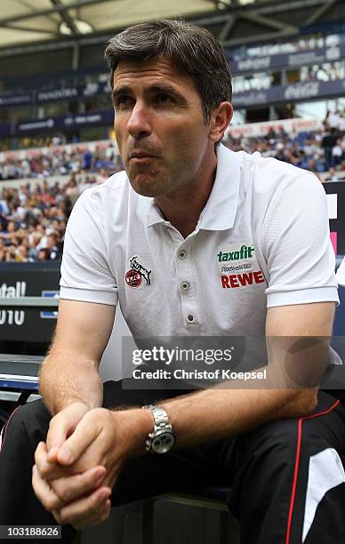 Head coach Zvonimir Soldo of Koeln looks thoughtful during the LIGA total! Cup 2010 third place play-off match between Hamburger SV and 1. FC Koeln...