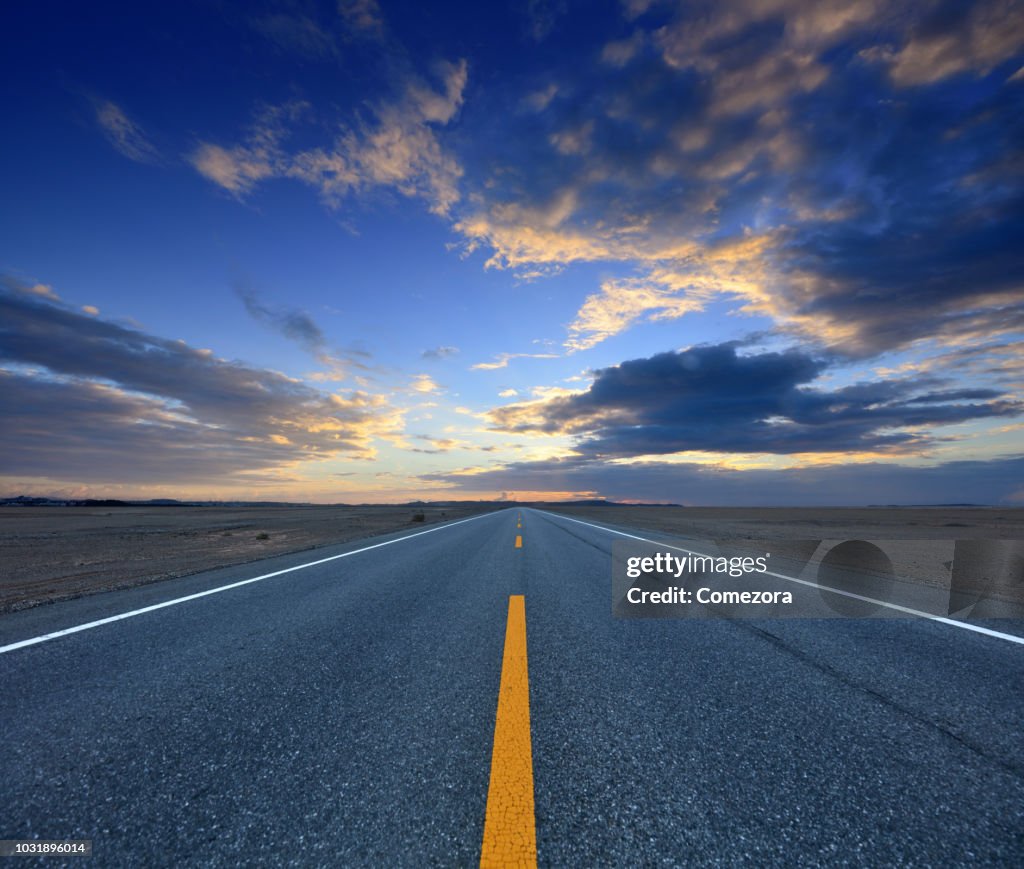 Highway at Sunrise Day