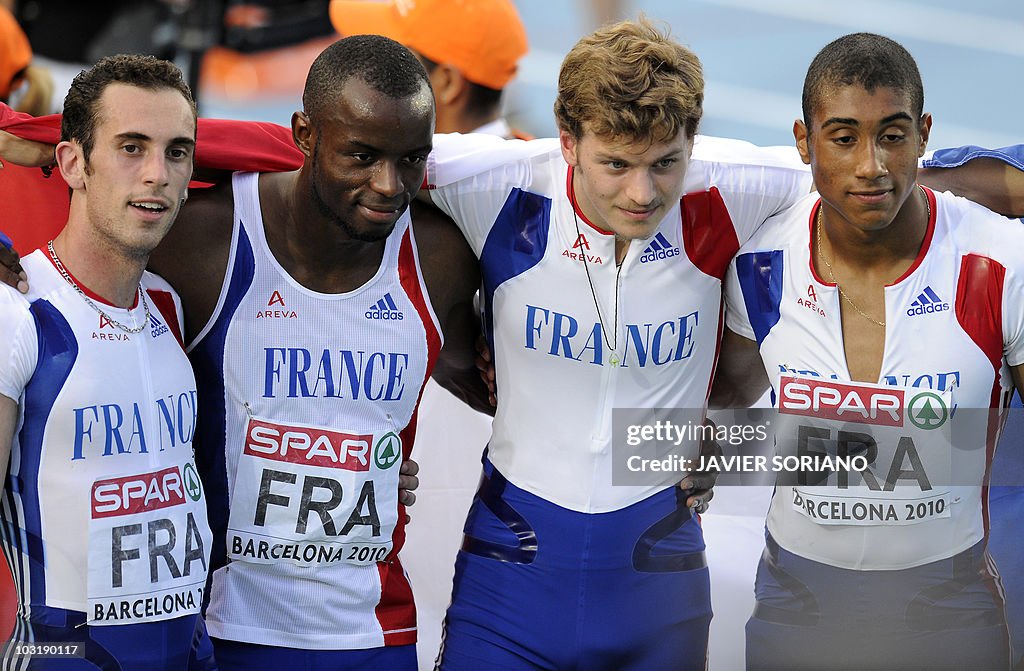 France's Jimmy Vicaut, Martial Mbandjock