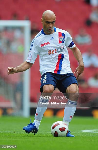 Cris of Lyon in action during the Emirates Cup match between AC Milan and Lyon at Emirates Stadium on August 1, 2010 in London, England.