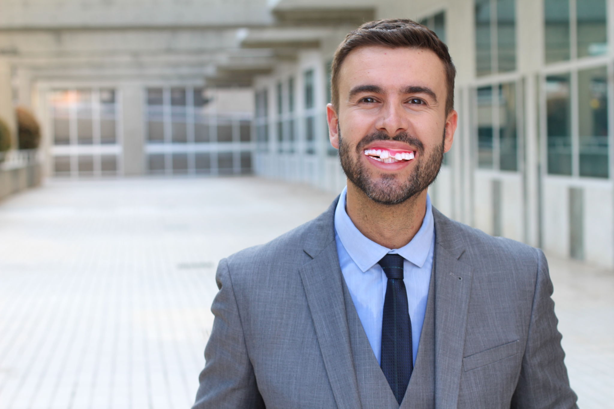 happy person with white teeth