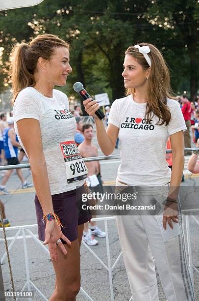 Kelly Killoren Bensimon and Maria Menounos attend the Rock 'n' Roll Chicago Half Marathon on August 1, 2010 in Chicago, Illinois.