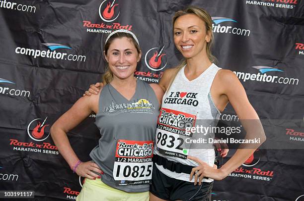 Kelli Zink and Giuliana Rancic attend the Rock 'n' Roll Chicago Half Marathon on August 1, 2010 in Chicago, Illinois.