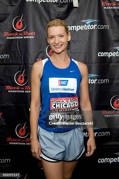 Andrea Powell attends the Rock 'n' Roll Chicago Half Marathon on August 1, 2010 in Chicago, Illinois.