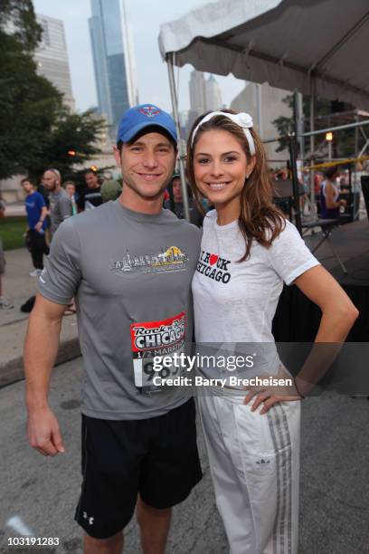 "The Bachelor" Jake Pavelka and Access Hollywood's Maria Menounos attend the Rock 'n' Roll Half Marathon on August 1, 2010 in Chicago, Illinois.