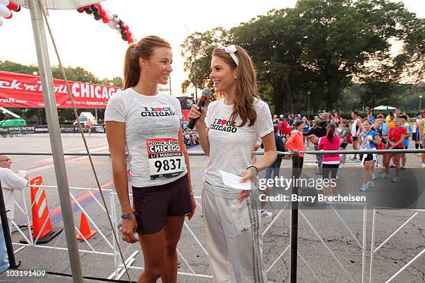 Kelly Killoren Bensimon of "Real Housewives of NYC" and Access Hollywood's Maria Menounos attend the Rock 'n' Roll Half Marathon on August 1, 2010 in...