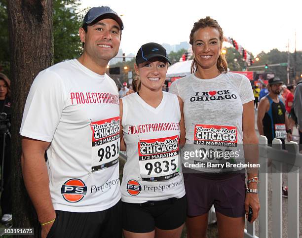 "The Bachelor" Molly Mesnick, Jason Mesnick and Kelly Killoren Bensimon of "Real Housewives of NYC" attend the Rock 'n' Roll Half Marathon on August...
