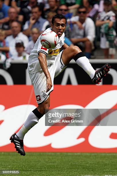 Juan Arango of M'Gladbach controles the ball during the pre-season friendly match between Borussia M'Gladbach and Liverpool at the Borussia Park...