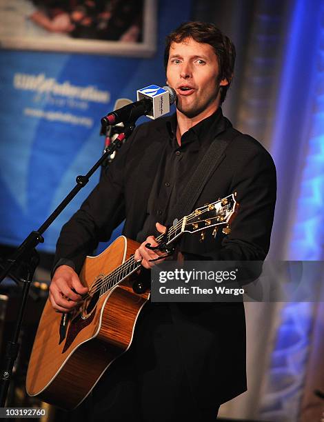 James Blunt performs during the UJA-Federation's 2010 Music Visionary of the Year award luncheon at The Pierre Ballroom on June 16, 2010 in New York...