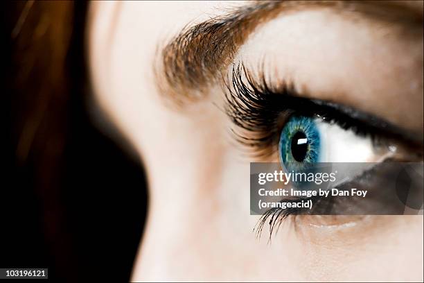 eyelashes, blue eyes, and contacts - lenti a contatto foto e immagini stock