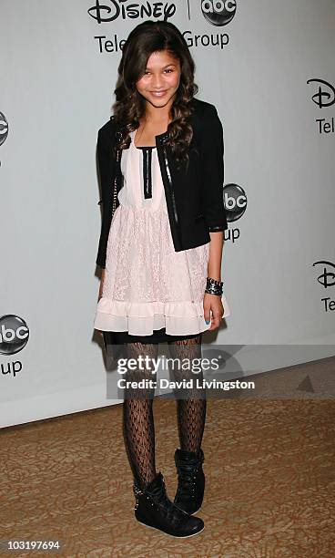 Actress Zendaya Coleman attends the Disney ABC Television Group's Summer TCA party at the Beverly Hilton on August 1, 2010 in Beverly Hills,...