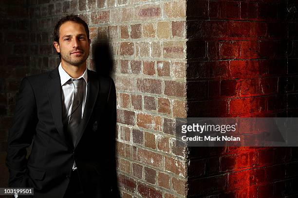 Andrew Durante of the Wellington Phoenix poses for a portrait during the 2010-11 A-League season launch at Simmer on the Bay on August 2, 2010 in...