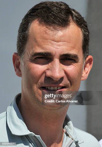 Prince Felipe of Spain arrives at the "Club Nautico" during the 29th Copa del Rey Mapfre Audi Sailing Cup on August 2, 2010 in Palma de Mallorca,...