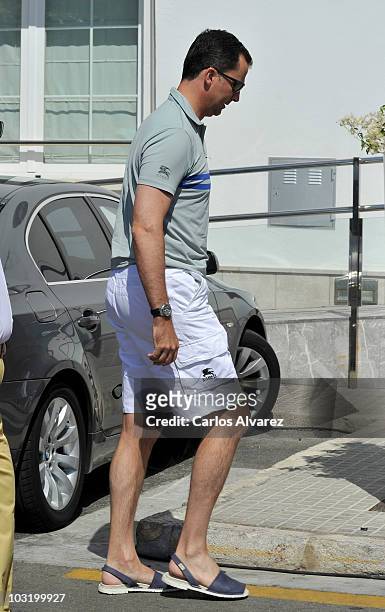 Prince Felipe of Spain arrives at the "Club Nautico" during the 29th Copa del Rey Mapfre Audi Sailing Cup on August 2, 2010 in Palma de Mallorca,...