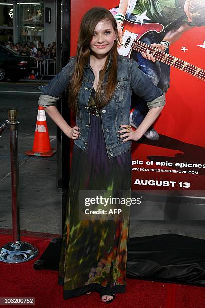 Actress Abigail Breslin arrives for the premiere of Universal Pictures "Scott Pilgrim vs The World" in Hollywood, California, on July 27, 2010. AFP...