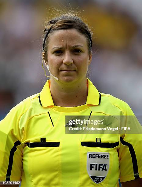 Referee Carol Anne Chenard poses during the FIFA U20 Women's World Cup Final match between Germany and Nigeria at the FIFA U-20 Women's World Cup...