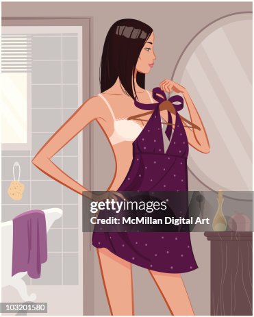 Woman getting dressed Woman getting dressed