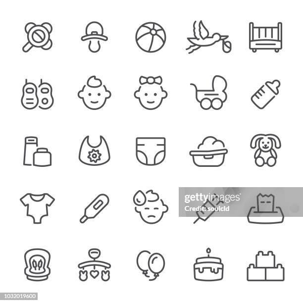 baby icons - beach ball stock illustrations
