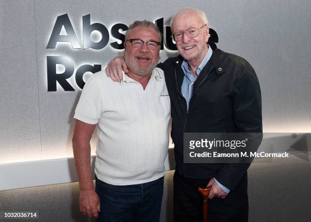 Ray Winstone and Michael Caine visit Dave Berry at Absolute Radio on September 12, 2018 in London, England.