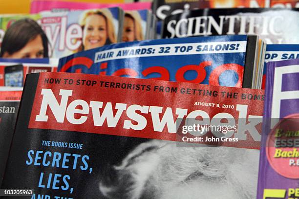 The August 9 issue of Newsweek magazine is shown on a newsstand on August 2, 2010 in Chicago, Illinois. It was reported that Sidney Harman, the...