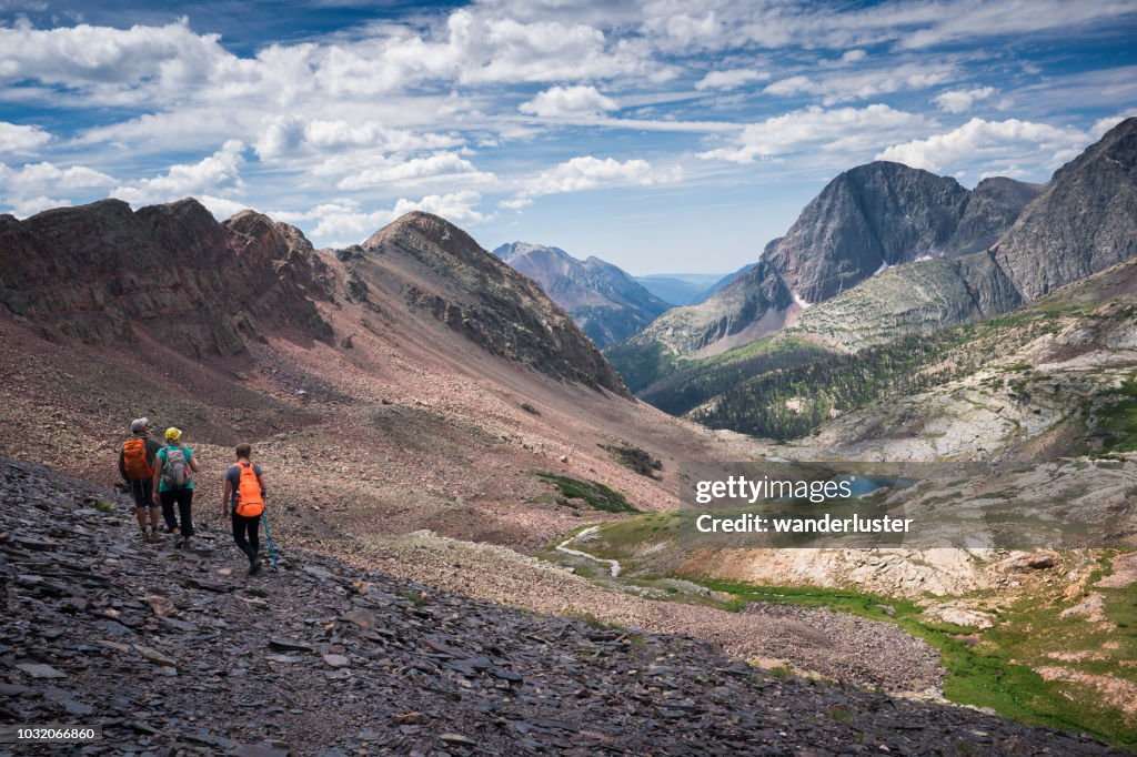 Hiking to Vallecito alpine lake, Weminuche Wilderness, Colorado