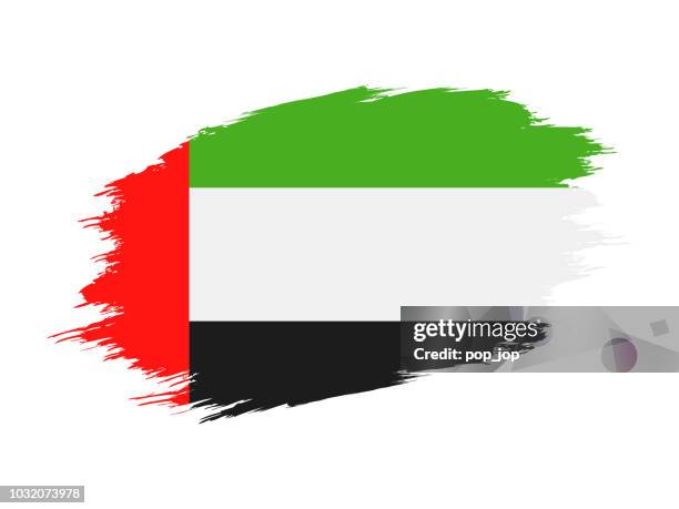 united arab emirates - grunge flag vector flat icon - united arab emirates flag stock illustrations