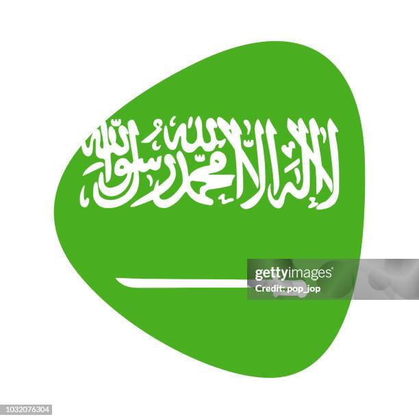 saudi arabia - abstract flag vector flat icon - riyadh stock illustrations