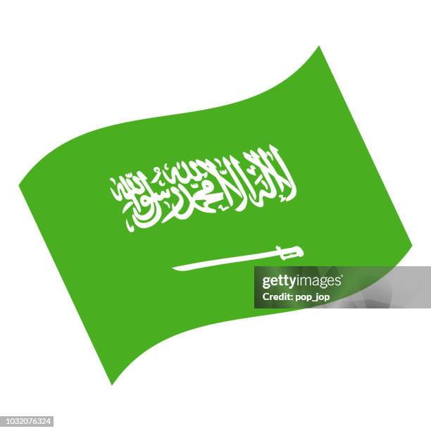 saudi arabia - waving flag vector flat icon - riyadh stock illustrations
