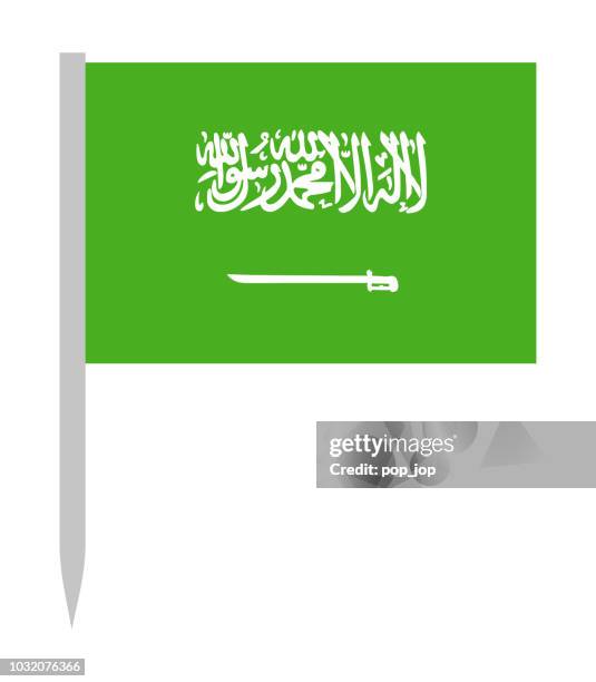 saudi arabia - vector flag pin flat icon - riyadh stock illustrations
