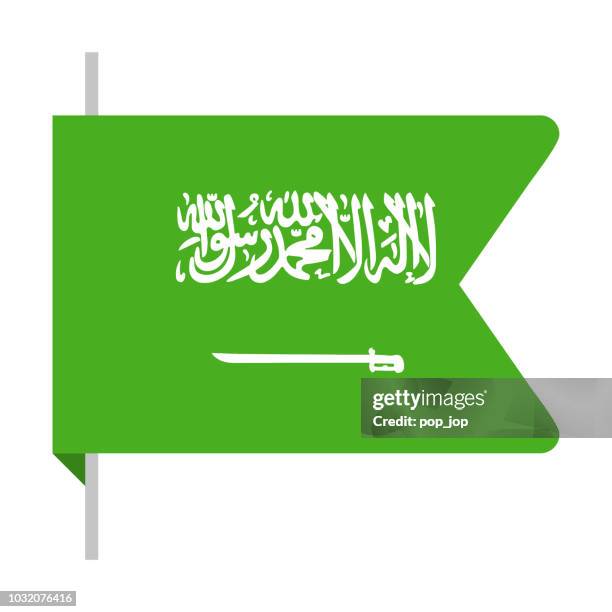 saudi arabia - bookmark flag vector flat icon - riyadh stock illustrations
