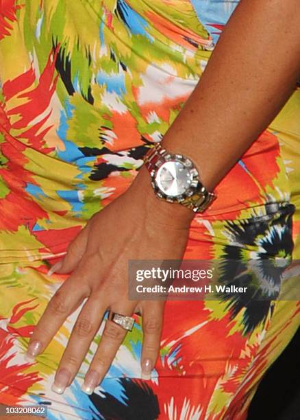 Close-up of Coco's watch at the New York premiere of "The Other Guys" at the Ziegfeld Theatre on August 2, 2010 in New York City.