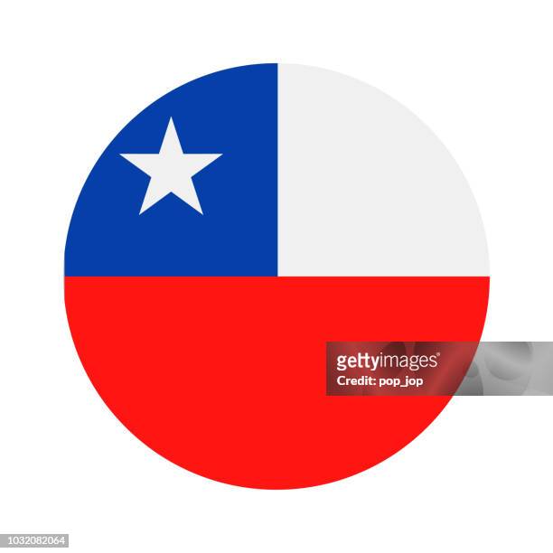ilustraciones, imágenes clip art, dibujos animados e iconos de stock de chile - redondo bandera vector icono plana - bandera
