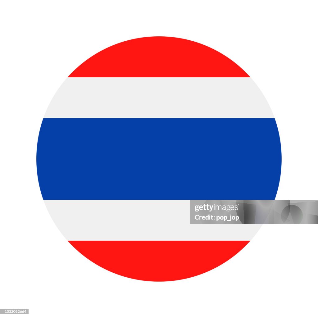 Thailand - Round Flag Vector Flat Icon