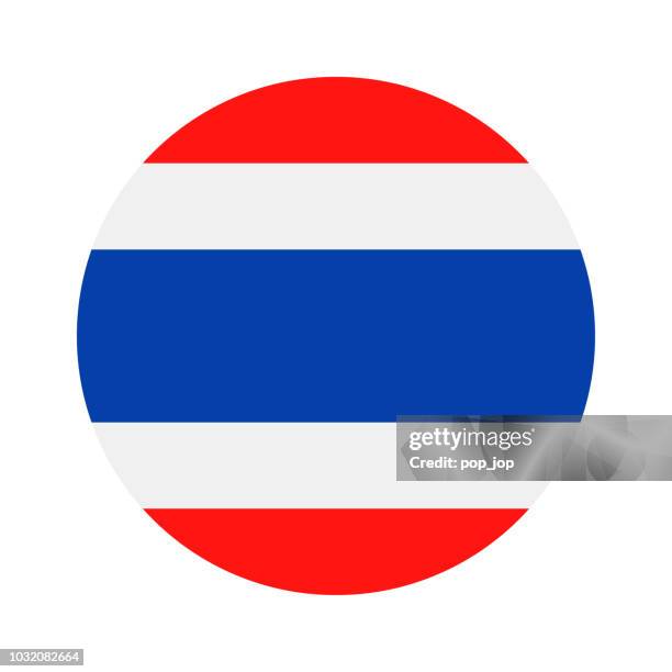 thailand - round flag vector flat icon - bangkok stock illustrations