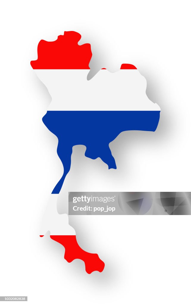 Thailand - Contour Country Flag Vector Flat Icon