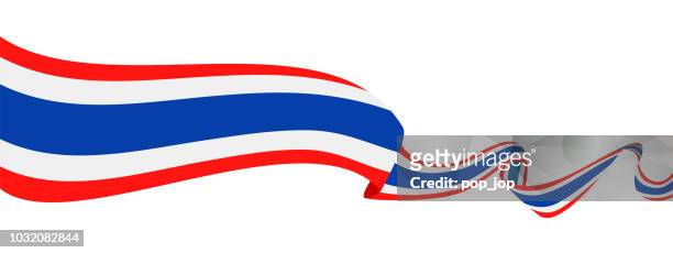 25 - united states - ribbon waving flat - thai flag stock illustrations